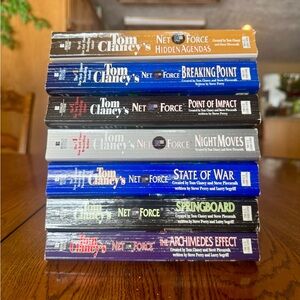 Tom Clancy’s Net Force Book Bundle 7 Paperbacks Techno Thriller Military Set